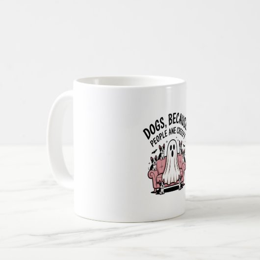 Spooky Halloween Dog Spooky Ghost Koffiemok (Voorkant links)