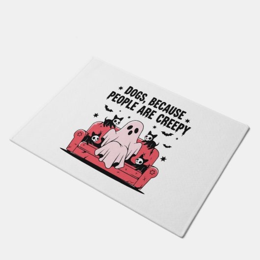 Spooky Halloween Dog Spooky Ghost Png 2 Deurmat (Schuin)