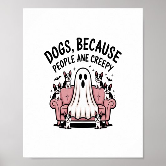 Spooky Halloween Dog Spooky Ghost Poster (Voorkant)