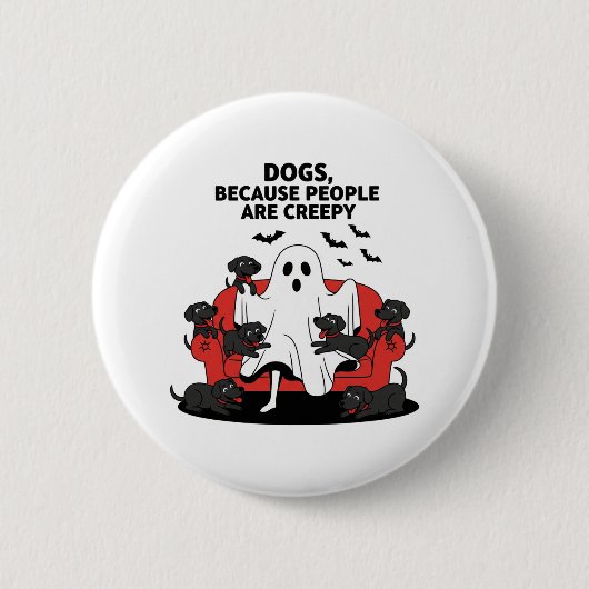 Spooky Halloween Dog Spooky Ghost Ronde Button 5,7 Cm (Voorkant)