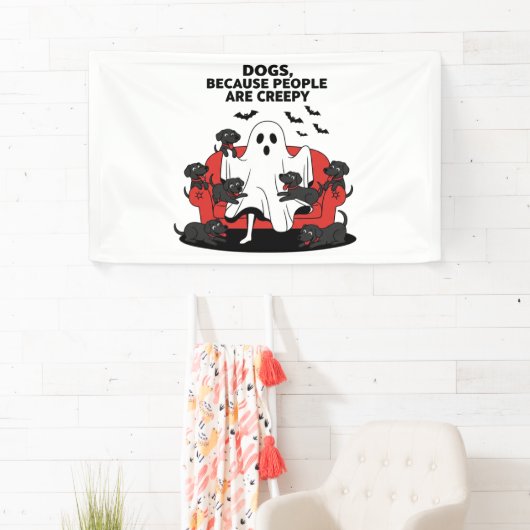 Spooky Halloween Dog Spooky Ghost Spandoek (Insitu)