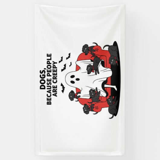Spooky Halloween Dog Spooky Ghost Spandoek (Verticaal)