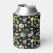 Spooky Halloween: donker handgetekend patroon. Blikjeskoeler (Blikje Voorkant)