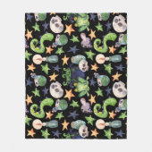 Spooky Halloween: donker handgetekend patroon. Fleece Deken (Voorkant)