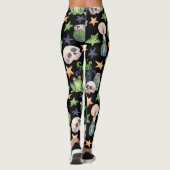 Spooky Halloween: donker handgetekend patroon. Leggings (Achterkant)
