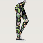 Spooky Halloween: donker handgetekend patroon. Leggings (Rechts)