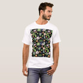 Spooky Halloween: donker handgetekend patroon. T-shirt (Voorkant volledig)