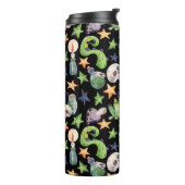 Spooky Halloween: donker handgetekend patroon. Thermosbeker (Gedraaid links)