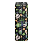 Spooky Halloween: donker handgetekend patroon. Thermosbeker (Achterkant)