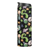 Spooky Halloween: donker handgetekend patroon. Thermosbeker (Geroteerd rechts)