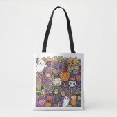 Spooky Halloween Doodle Tote Bag  (Voorkant)