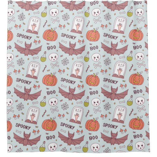 Spooky Halloween Douchegordijn (Voorkant)