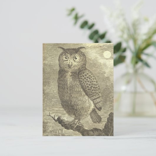 Spooky  Halloween Eagle Owl Briefkaart (Staand voorkant)