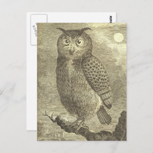 Spooky  Halloween Eagle Owl Briefkaart (Voorkant / Achterkant)