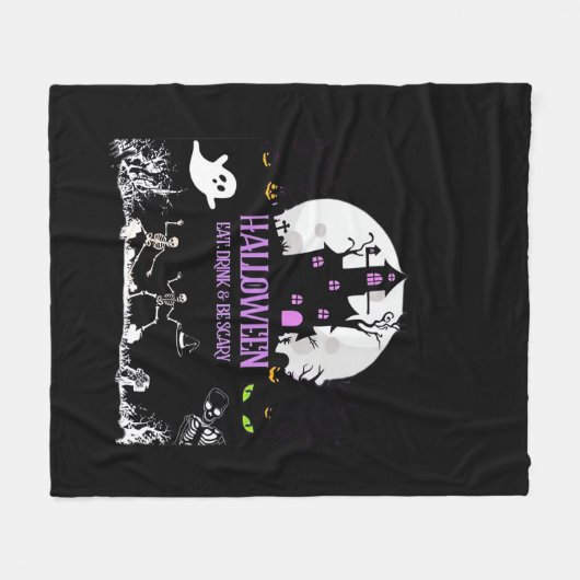 Spooky Halloween Eat Drink And Be Scary Classic Fleece Deken (Voorkant (Horizontaal))