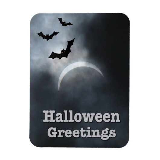 Spooky Halloween Eclipse Greetings Magneet (Verticaal)