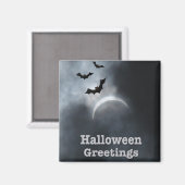 Spooky Halloween Eclipse Greetings Magneet (Voorkant / Achterkant)