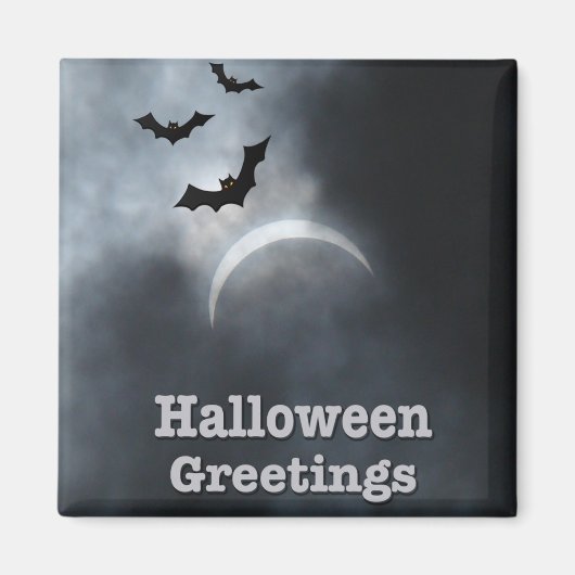 Spooky Halloween Eclipse Greetings Magneet (Voorkant)