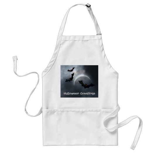 Spooky Halloween Eclipse Greetings Standaard Schort (Voorkant)