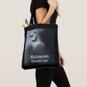 Spooky Halloween Eclipse Greetings Tote Bag (Dichtbij)