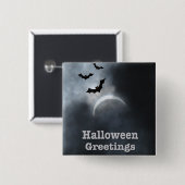 Spooky Halloween Eclipse Greetings Vierkante Button 5,1 Cm (Voorkant /achterkant)