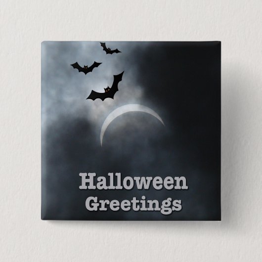 Spooky Halloween Eclipse Greetings Vierkante Button 5,1 Cm (Voorkant)
