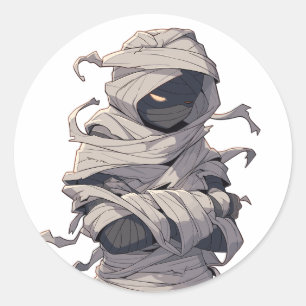 Spooky Halloween Egyptische mummie armen gekruist Ronde Sticker