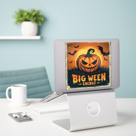 "Spooky Halloween Energy Drink | Big Ween Vintage Sticker (Laptop op bureau)
