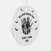 Spooky Halloween Engaged Rock Skeleton Metalen Ornament (Voorkant Rechts)