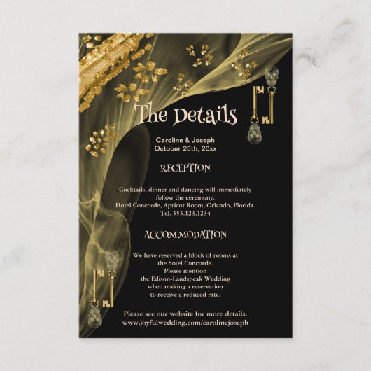 Spooky Halloween Enge Schedel Gouden Sleutels Informatiekaartje (Voorkant)