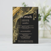 Spooky Halloween Enge Schedel Gouden Sleutels Informatiekaartje (Staand voorkant)