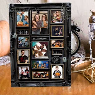 Spooky Halloween Family Photo Collage Lijst Fotoblokken