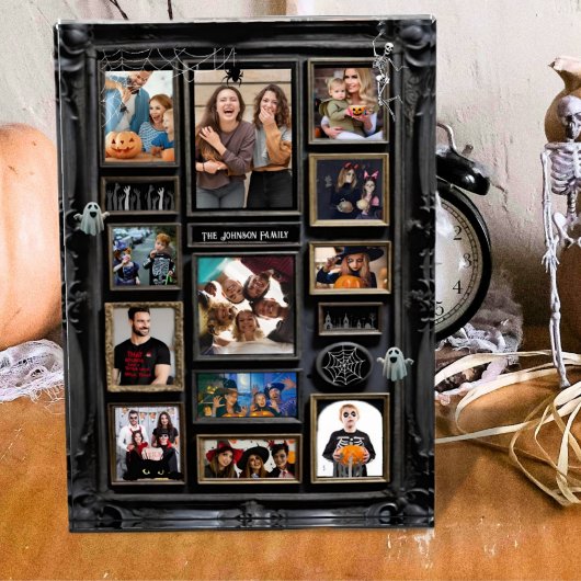 Spooky Halloween Family Photo Collage Lijst Fotoblokken