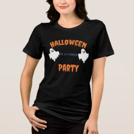 Spooky Halloween-feestuitnodiging met Schattigee g Tri-Blend Shirt