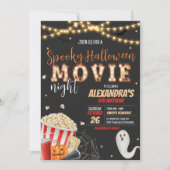 Spooky Halloween Film Night Verjaardagsfeest Kaart (Voorkant)