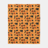 Spooky Halloween Fleece Blanket – Zwart & Sinaasap Deken (Voorkant)