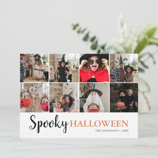 Spooky Halloween Foto Kaart (Staand voorkant)