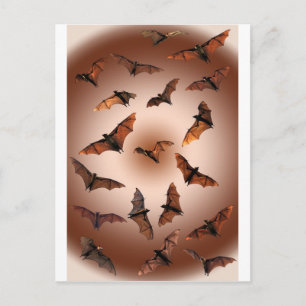 Spooky Halloween Fruit Bats (vliegende vossen) Briefkaart