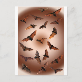 Spooky Halloween Fruit Bats (vliegende vossen) Briefkaart