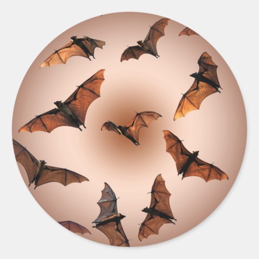 Spooky Halloween Fruit Bats (vliegende vossen) Ronde Sticker (Voorkant)