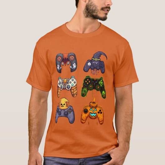 Spooky Halloween Gaming Controllers Halloween jong T-shirt (Voorkant)