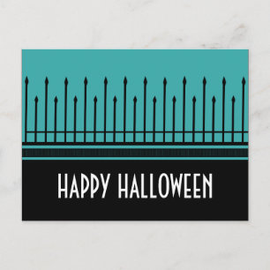 Spooky Halloween Gate Briefkaart, Turquoise Briefkaart