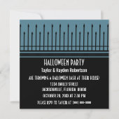 Spooky Halloween Gate Party Invite, Blue Kaart (Voorkant)