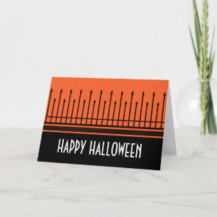 Spooky Halloween Gate Wenskaart, Oranje Kaart