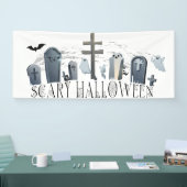 Spooky Halloween Gathering van Ghouls op de begraa Spandoek (Beurs)