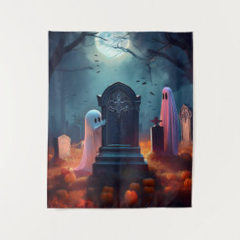 Spooky Halloween Geheime Begraafplaats Wandkleed