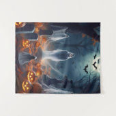 Spooky Halloween Geheime Begraafplaats Wandkleed (Voorkant (horizontaal))