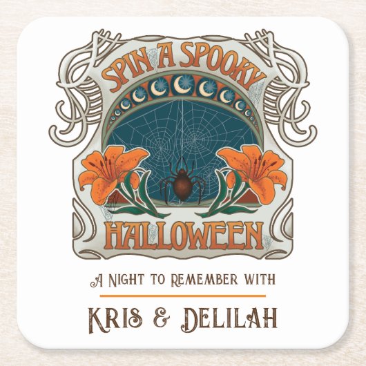 Spooky Halloween, gepersonaliseerd Kartonnen Onderzetters (Voorkant)