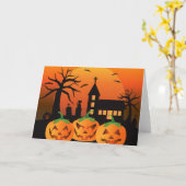 Spooky Halloween gesneden pompoenen Kaart (Gele Bloem)
