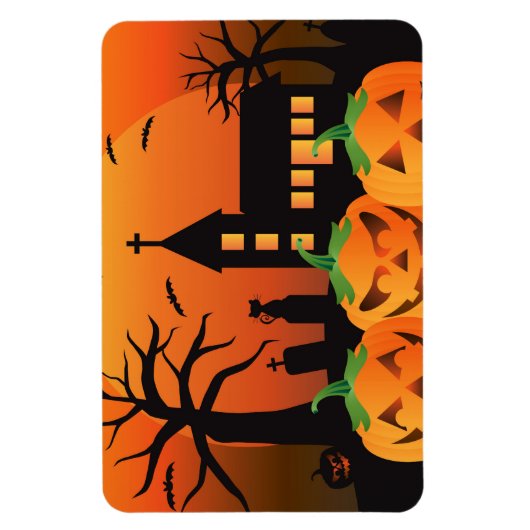 Spooky Halloween gesneden pompoenen magneet (Verticaal)